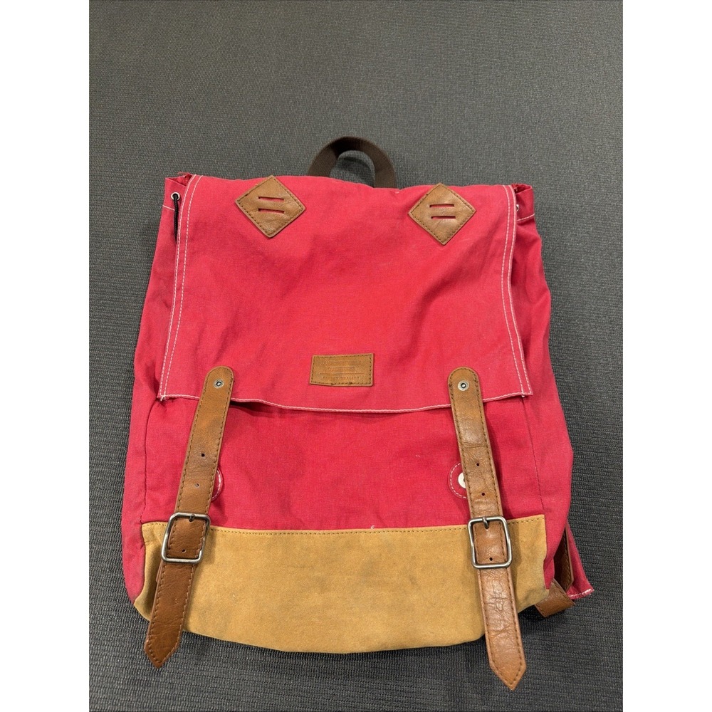 American‎ Eagle Outfitters Canvas Backpack Draw String Faux Leather Trim
